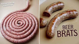 Beer Brats from Scratch  Delicious Homemade Bratwurst  SausageMaking Instructions plus Recipe [upl. by Ludwog644]