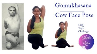 Gomukhasana  Cow Face Pose  Step by Step  Light on Yoga Challenge  Iyengar Yoga [upl. by Adniram]