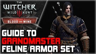 WITCHER 3 Grandmaster FELINE Armor Set GUIDE ► Diagrams Locations Crafting Stats Appearance [upl. by Idok]