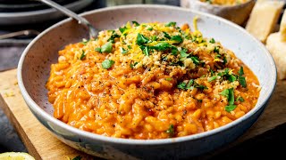 Creamy Tomato Risotto with Crispy Garlic Crumbs [upl. by Anead]