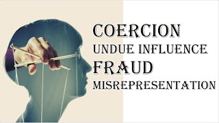 Coercion Undue Influence Fraud Misrepresentation  Indian Contract Act 1872  Law Guru [upl. by Lunneta874]