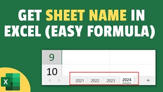 Get the Sheet Name in Excel Easy formula [upl. by Nwahsad382]