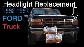 9297 Ford Truck Headlight Replacement [upl. by Jermain]