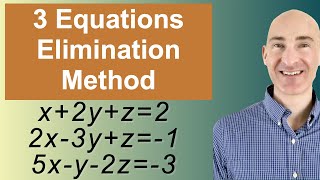 Solving Systems of 3 Equations Elimination [upl. by Annahvas]