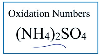 How to find the Oxidation Numbers for NH42SO4 [upl. by Rashida]