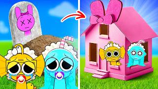 Dont Open Pinki EXE House I Made A Tiny Cardboard Home For Baby Sprunki [upl. by Ardiedak881]