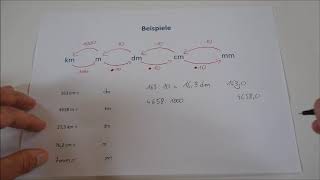 Längenmaße umrechnen mit Hilfe der Kommaverschiebung [upl. by Leake643]