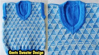 Gents sweater design  Easy Two Colour Sweater Pattern [upl. by Guthrey]