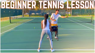 Beginner Tennis Lesson  Forehand Backhand amp Serve Learned in Just 30 Minutes [upl. by Samala]