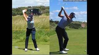 Justin Thomas golf swing  Long Iron faceon amp downtheline July 2017 [upl. by Compton]