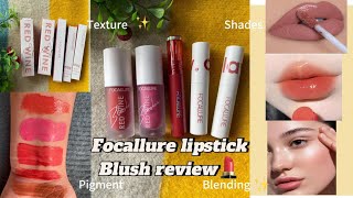 Focallure  Liquid  lipstick 💄  Blushs  review [upl. by Annaes]