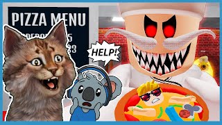 WE ESCAPED PAPA PIZZA PIZZERIA IN ROBLOX [upl. by Airdnahc]