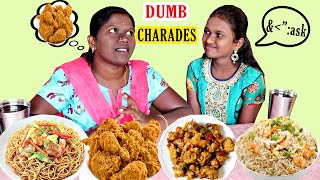 DUMB CHARADES FOOD CHALLENGE IN TAMIL FOODIES DIVYA VS ANUSHYA  CHICKEN NOODLES  CHICKEN BIRYANI [upl. by Bullion]