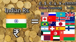 All Countries Currencies in Indian Rupees  Indian Currency Value in Other Countries 2021 [upl. by Haymes]