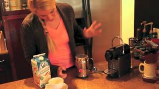 Nespresso Aeroccino Plus Frother Review Frothing Almond Milk [upl. by Vories]